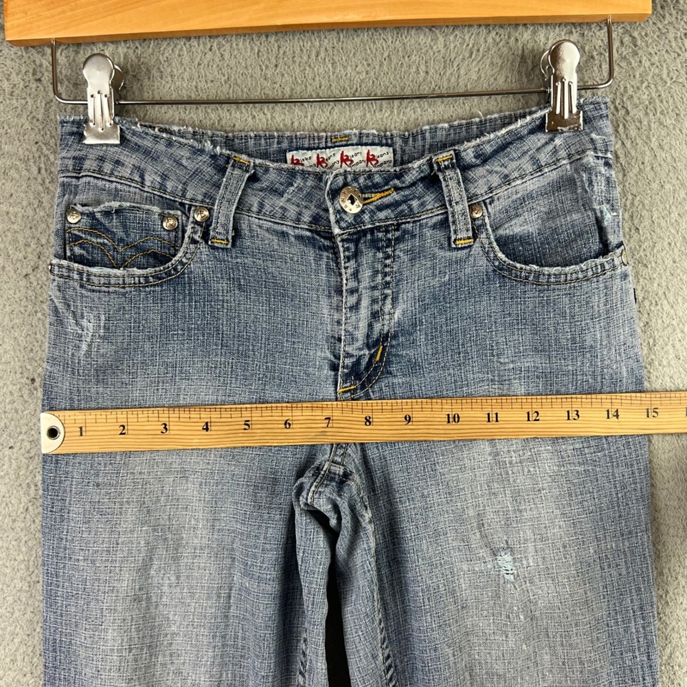 AB jeans Y2K Low Rise Bootcut Distressed Heart Pockets Y2K Denim - Picture 6 of 10